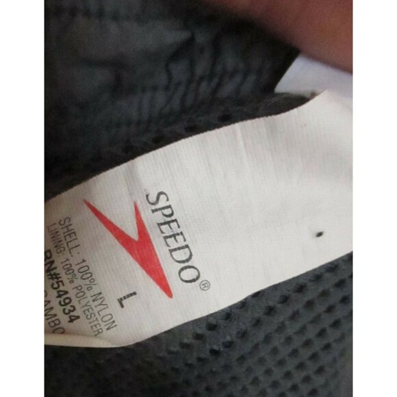 Vintage Mens Swim Trunks Large Speedo Swimsuit Logo Board Shorts Pockets GRAY - Picture 4 of 5